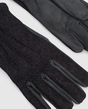 Peserico Gray combination gloves with wool R77004C0CC652