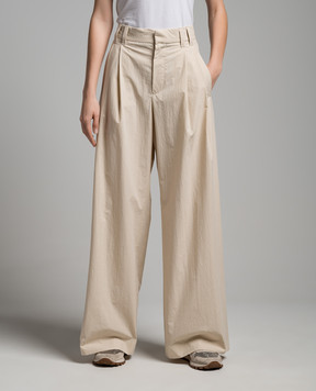 Brunello Cucinelli Beige pants with monil chain ML949P8509