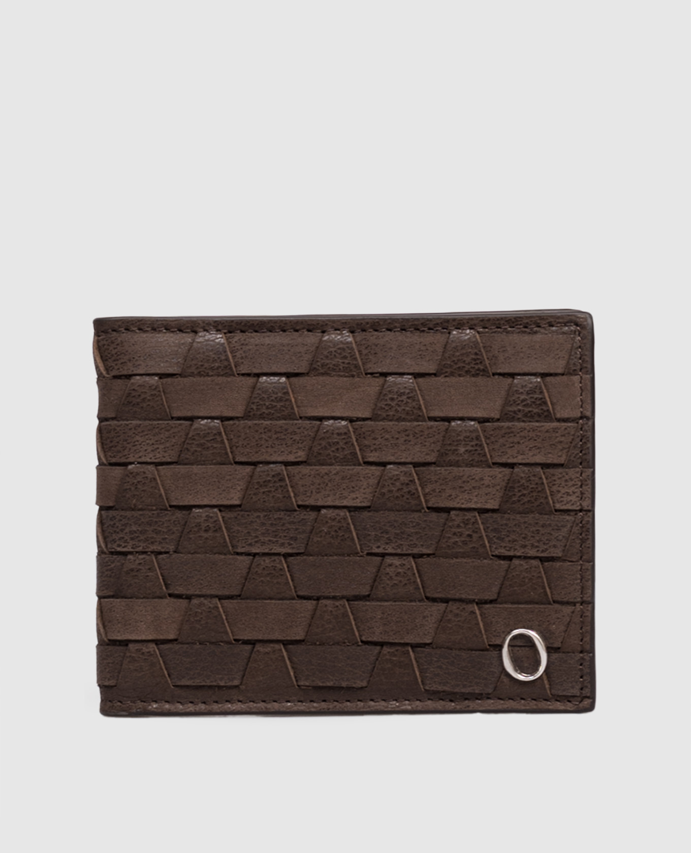 Brown leather woven purse Orciani
