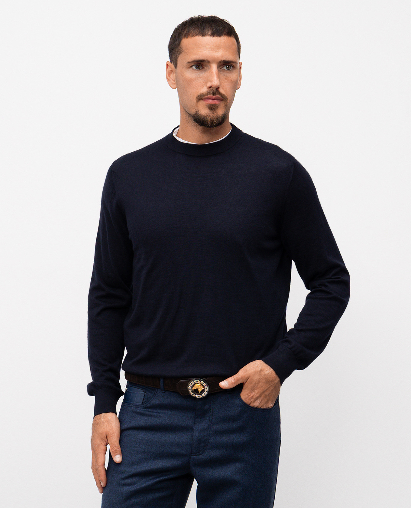 

Blue cashmere and silk sweater Stefano Ricci