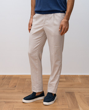 Enrico Mandelli Beige linen pants GYM02B5654