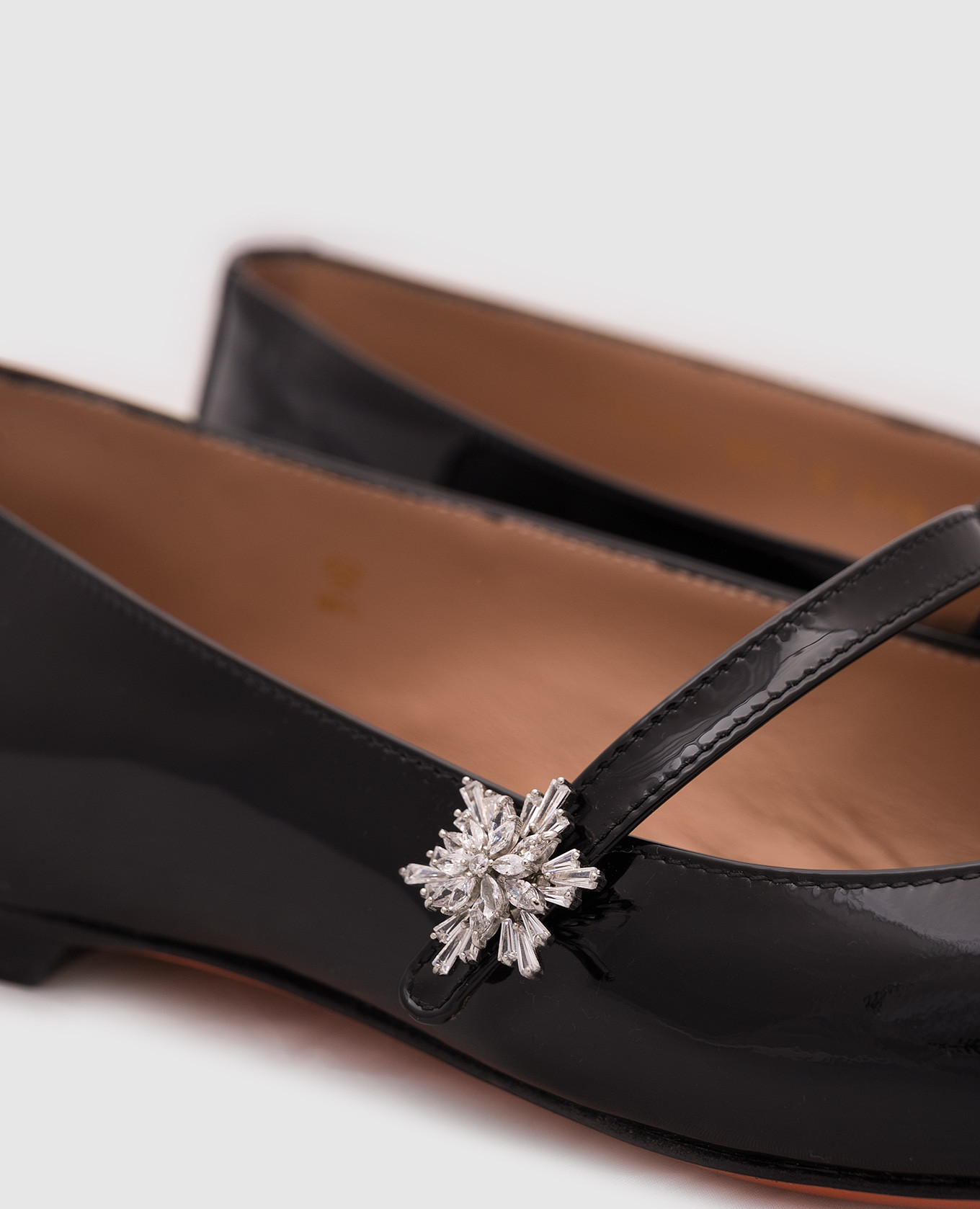 Black patent leather ballet flats Santoni 5