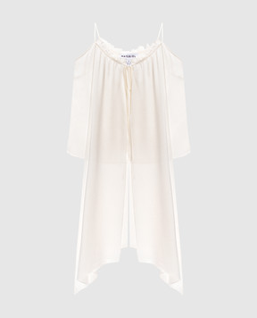 Materiel White silk top with ribbons RE25N2182BLOF