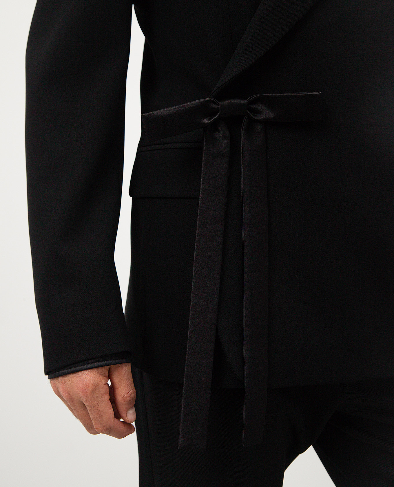 

Black double-breasted wool jacket with a bow Dolce&Gabbana