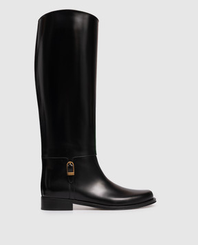 Saint Laurent Black leather riding boots JULIA 840698AAEHR