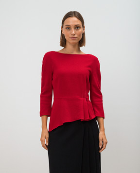 Lanvin Red blouse made of wool with drapery RWTO615U3918