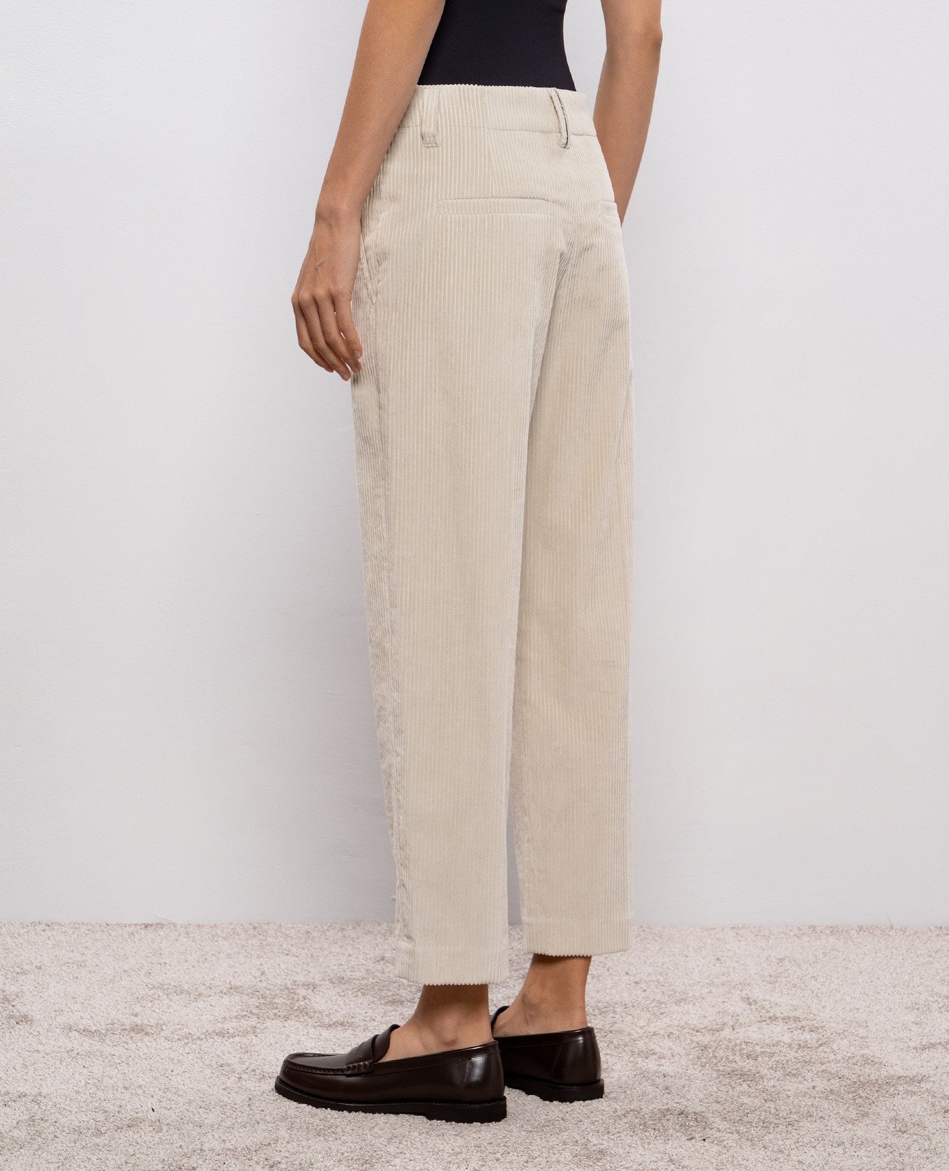 Beige corduroy pants Brunello Cucinelli 4