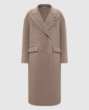 Ermanno Scervino Beige double-breasted wool and cashmere coat D476D305CBNHO