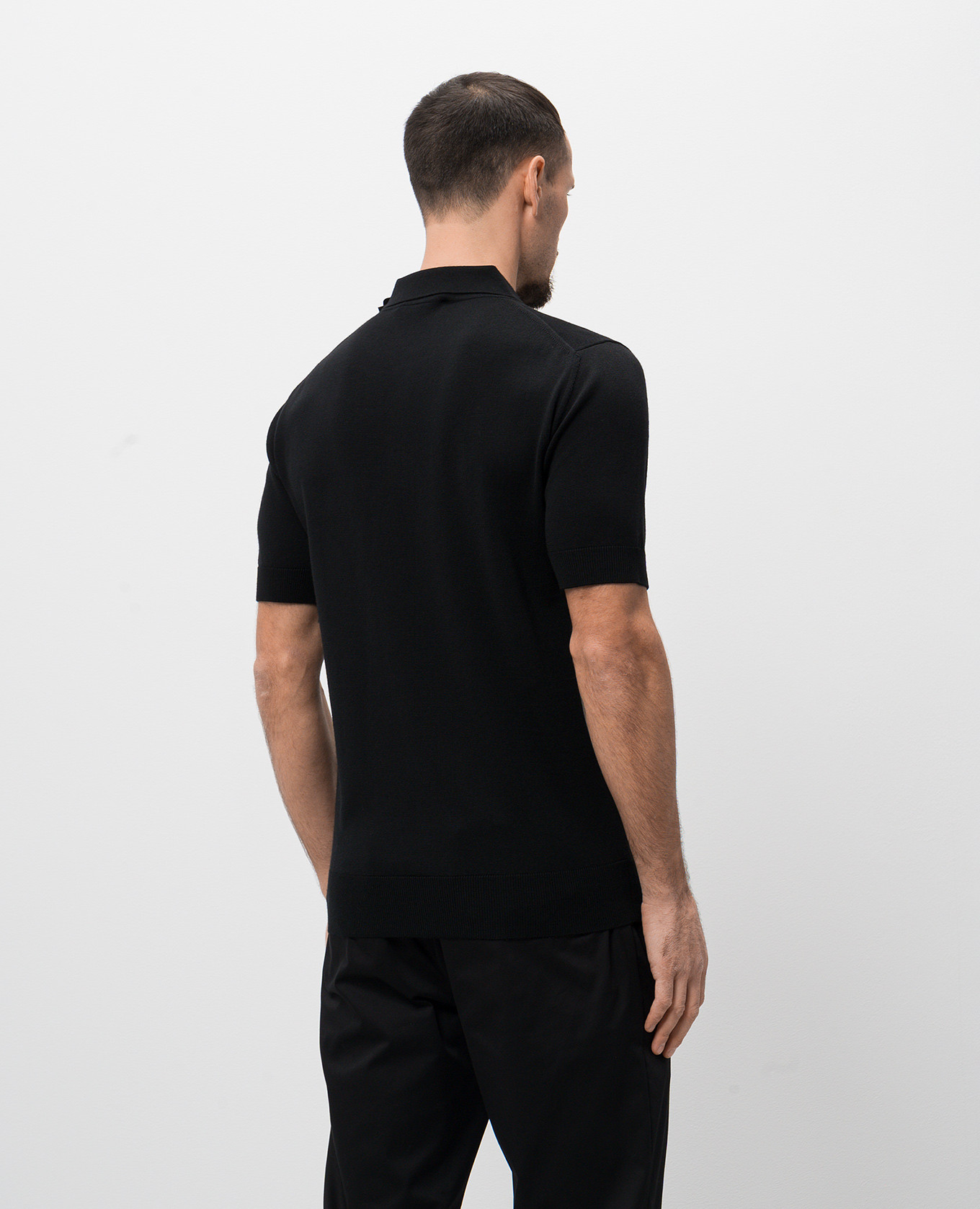 

Black wool polo shirt with logo Dolce&Gabbana