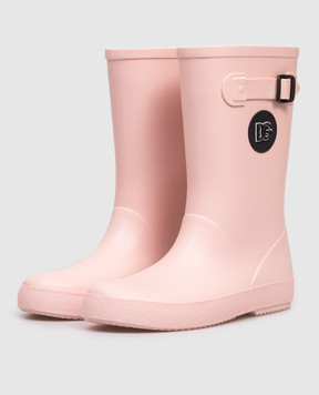 Dolce&Gabbana Children's pink rubber boots with logo DD0323AA6152234