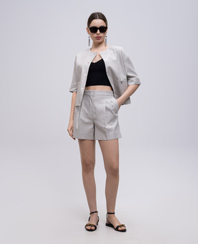 Max Mara FAVILLA gray shorts with linen FAVILLA