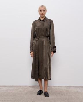 The Row Ryo brown cloak with shiny texture 9039W2461