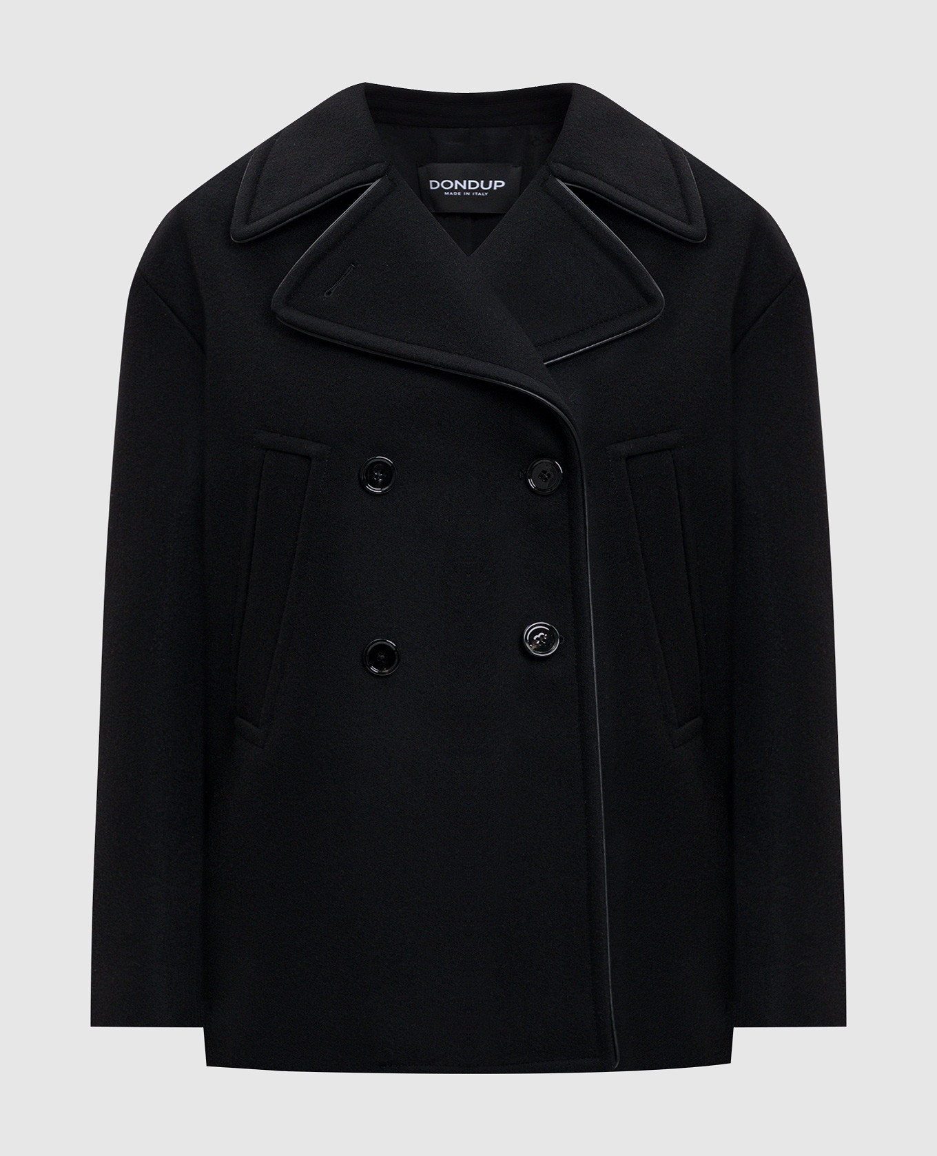 

Black double-breasted coat with wool Dondup