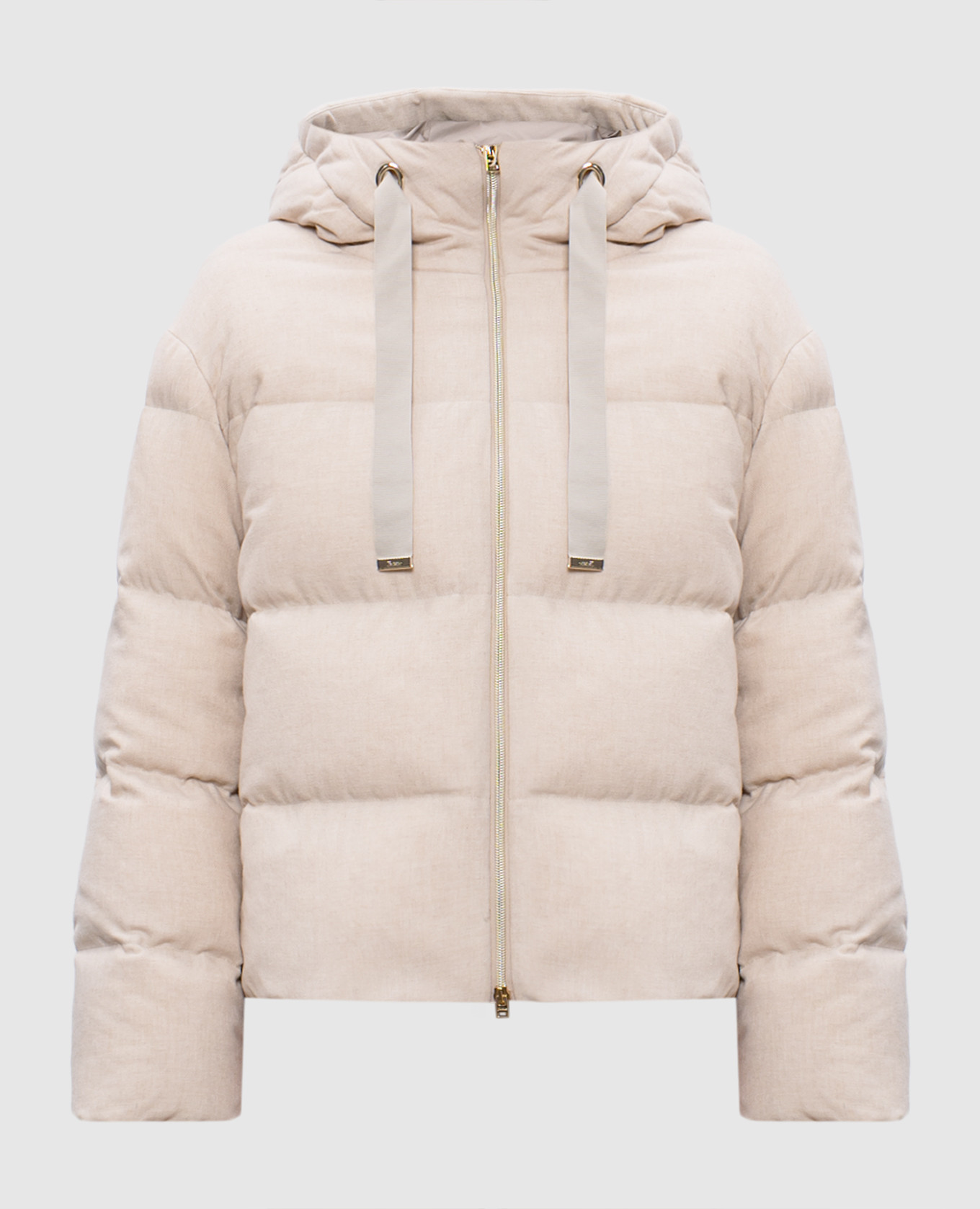 

Beige down jacket with cashmere Herno, Бежевый