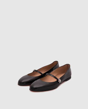 Santoni Black patent leather ballet flats WAAH71346KI1NVHD