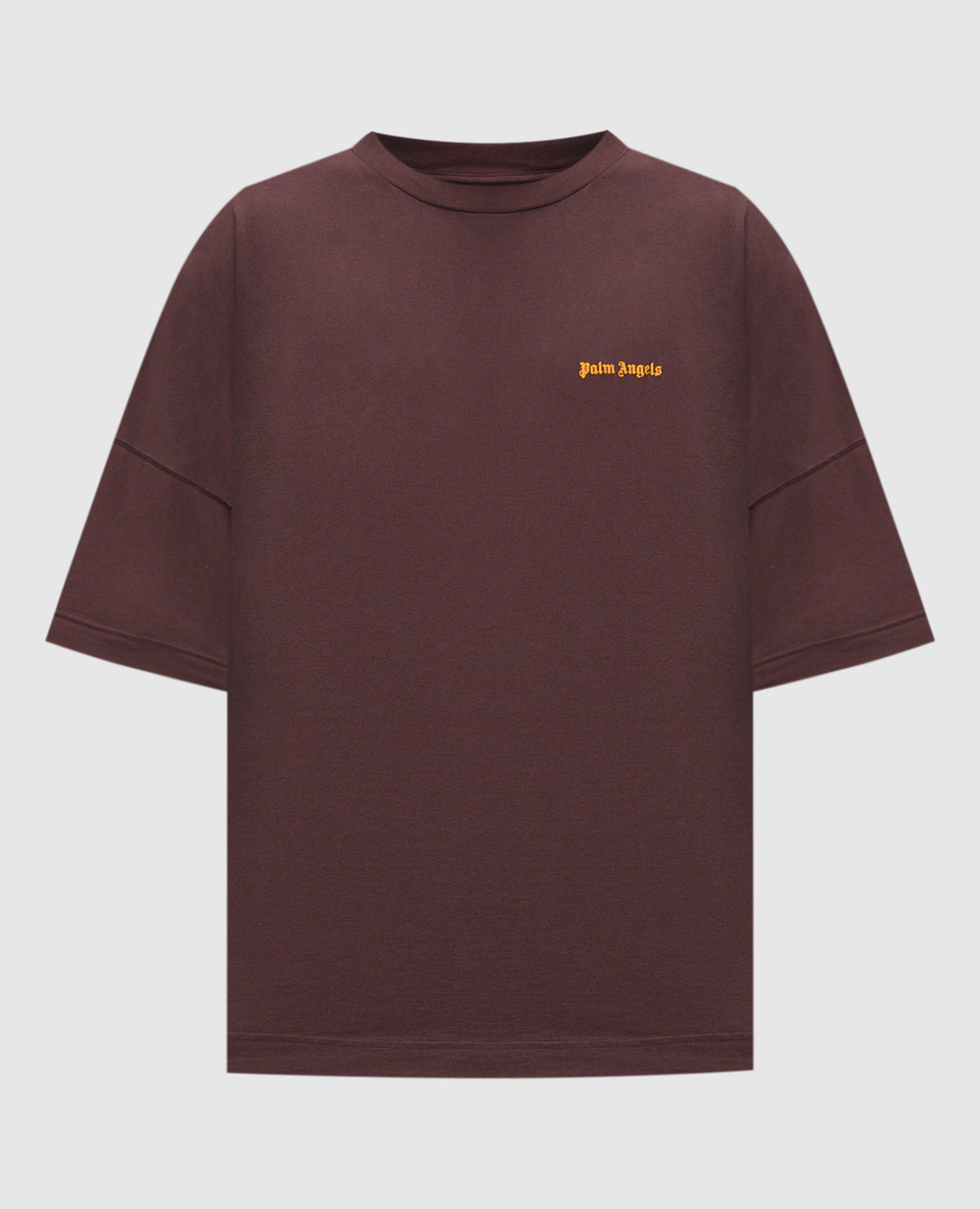 

Burgundy t-shirt with logo embroidery Palm Angels