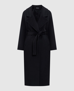Heresis Black cashmere coat with belt Y66120I560