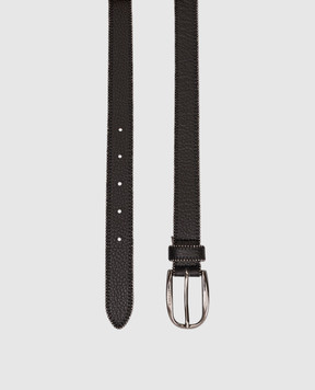 Peserico Black leather belt with logo engraving S32594C0CC687