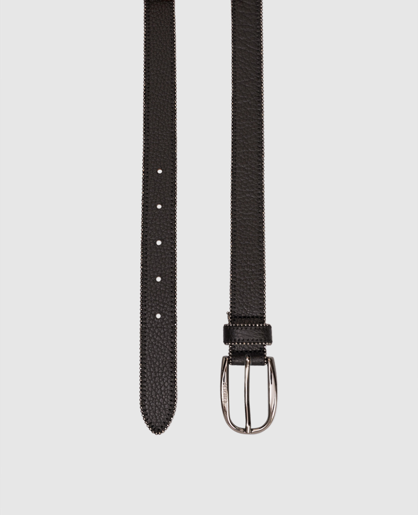 

Black leather belt with logo engraving Peserico