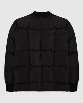 Dolce&Gabbana Children's black down jacket with DG logo monogram embroidery L42B90HUMVT