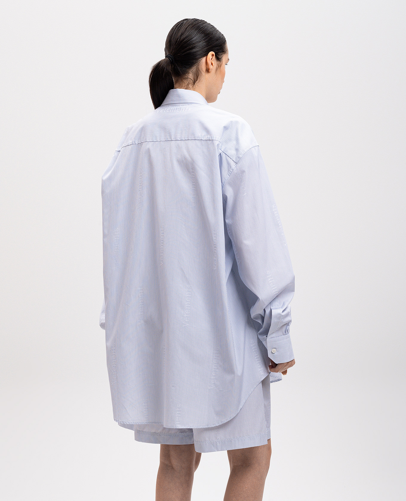 

White striped shirt with logo Vetements