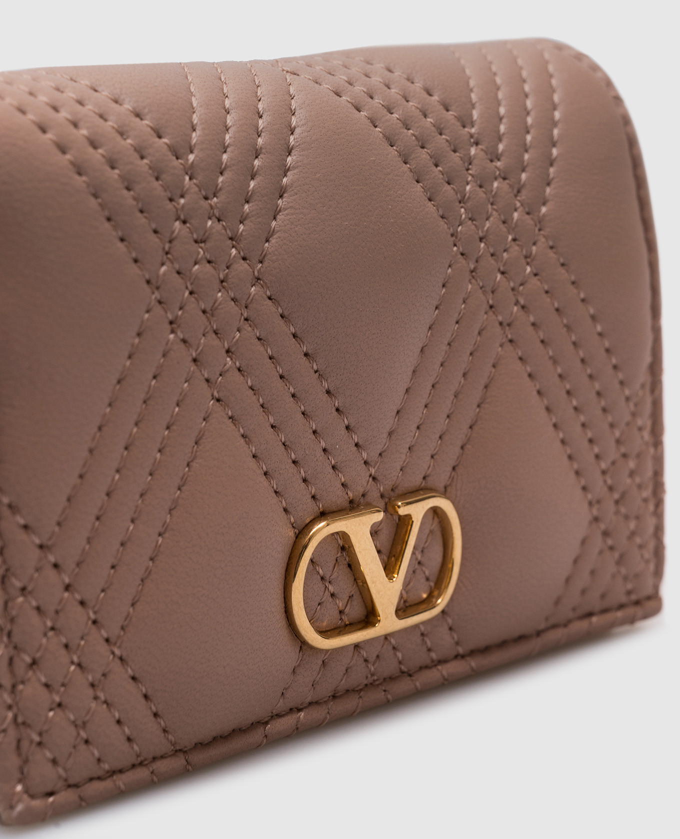 Pink QUILTIE leather wallet with VLogo logo Valentino 4