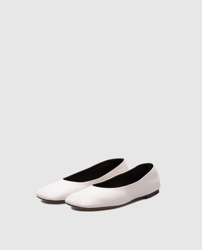 The Row White leather ballet flats F1598SL3