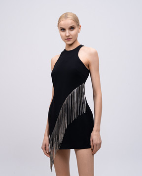 David Koma Black mini dress with chains RE25DK47D