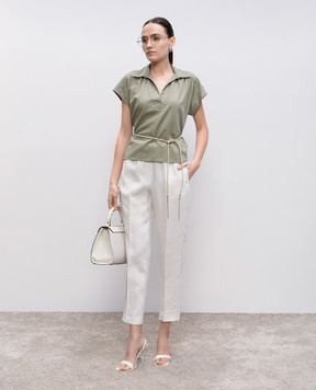 Peserico Green blouse with monil chain S06173L100481
