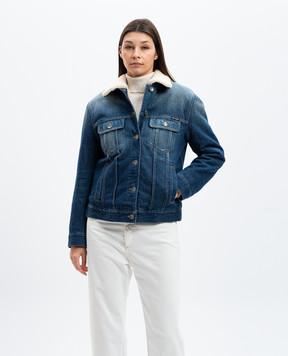 Dolce&Gabbana Blue denim jacket with logo patch F9S11DG8LW1