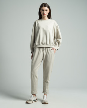 Brunello Cucinelli Beige pants with monil chain MH827SA399