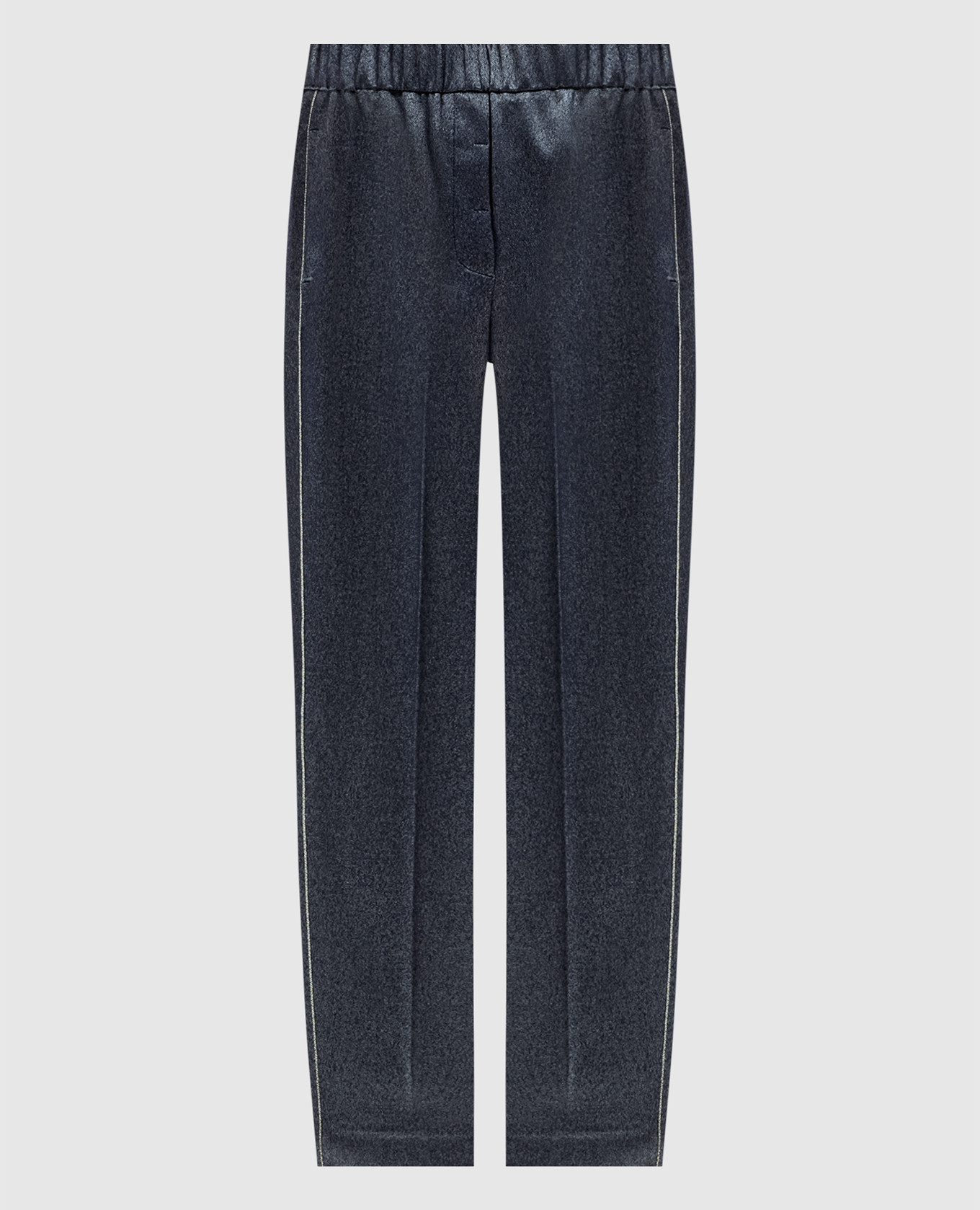 

Blue wool trousers with monil chain Peserico