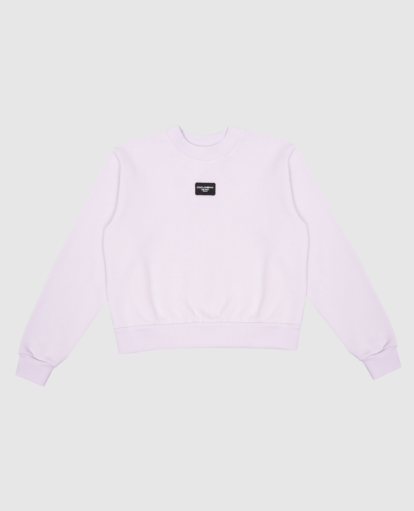 Children's purple sweatshirt with logo patch dolce&gabbana