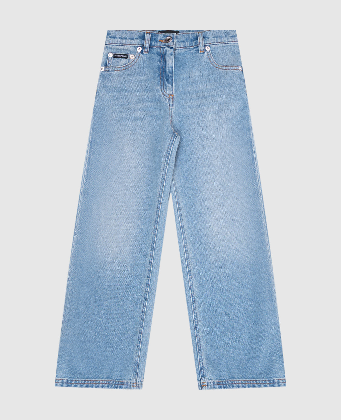

Children's blue jeans with metal logo plate Dolce&Gabbana, Light blue