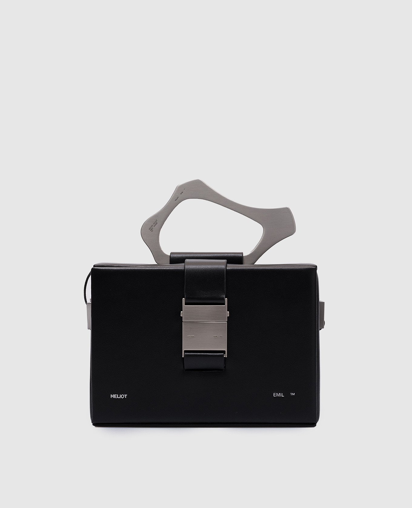 

Black leather SOLELY bag with logo Heliot Emil
