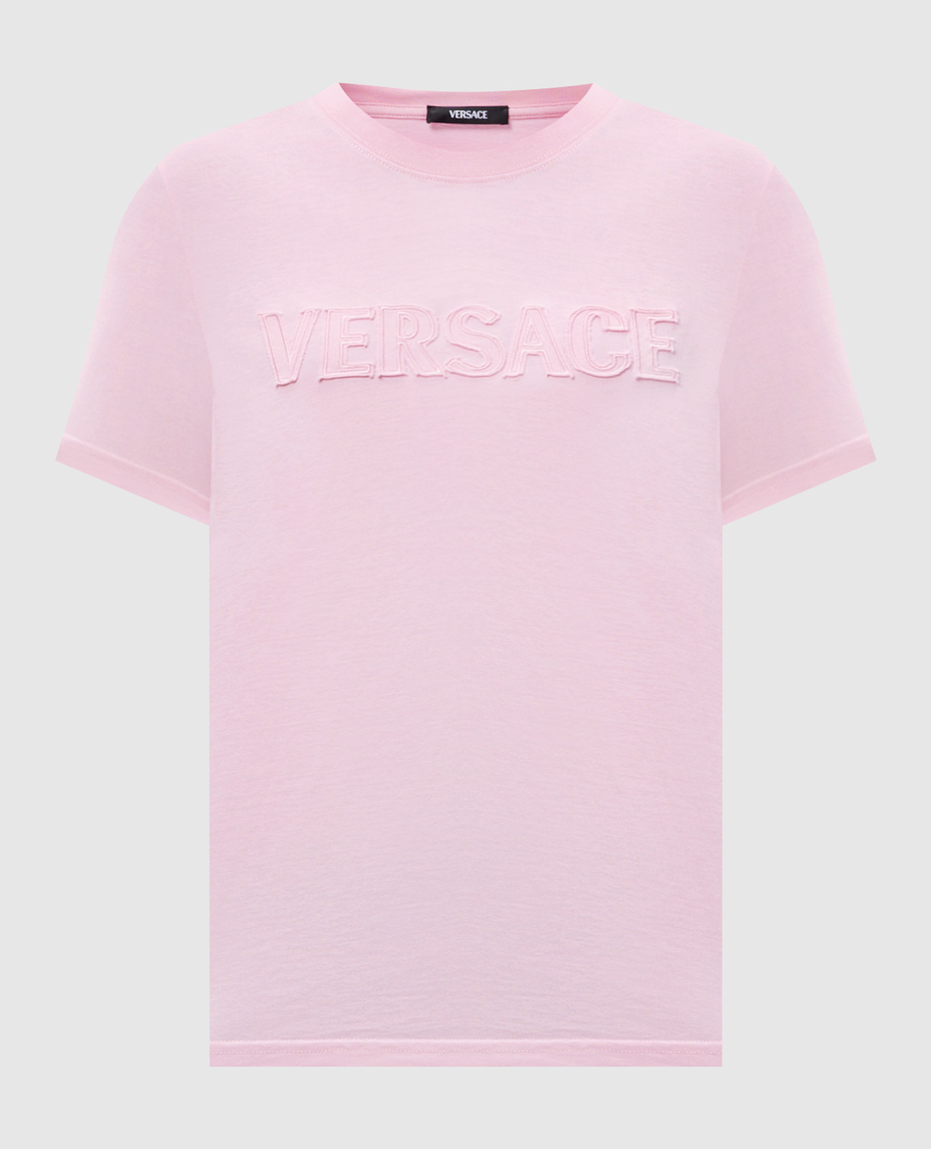 

Pink T-shirt with logo patch Versace