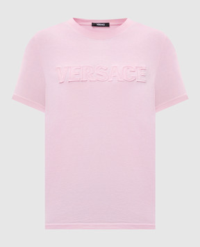 Versace Pink T-shirt with logo patch 10189811A13616