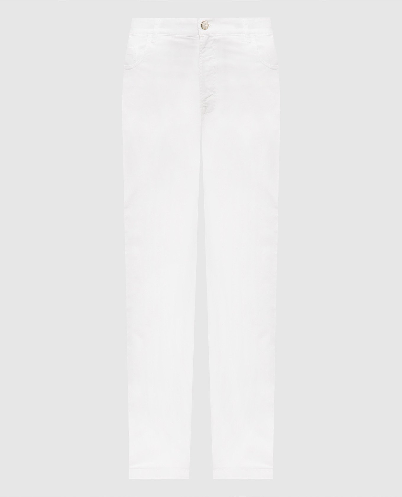 

White pants with logo patch Enrico Mandelli