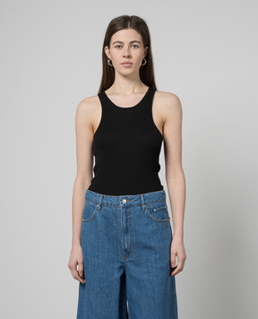 Gauchere Black ribbed top P12417490564