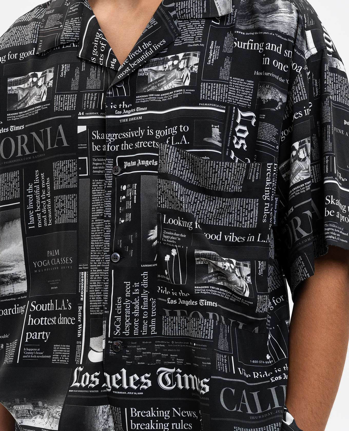 Black shirt with print Palm Angels 5