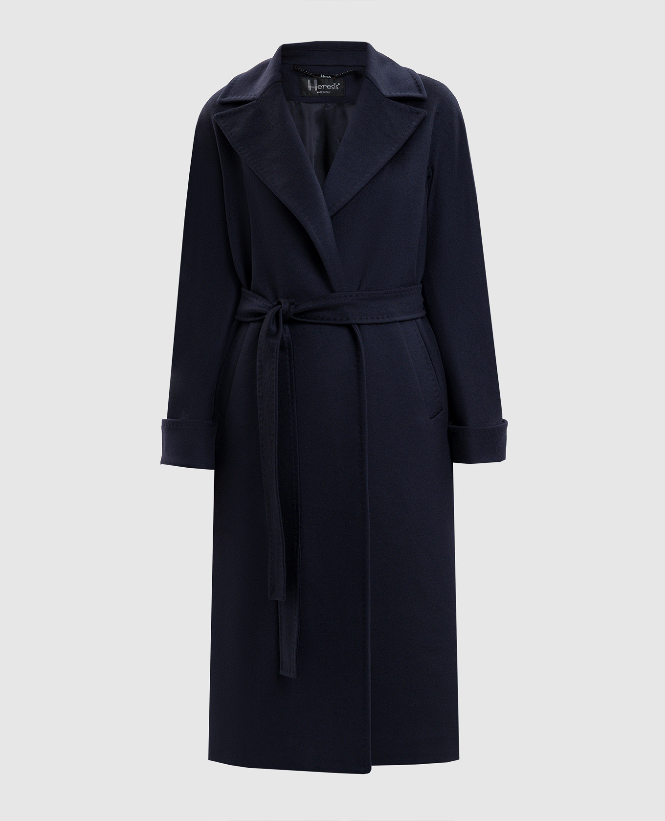 

Blue wool coat with belt Heresis