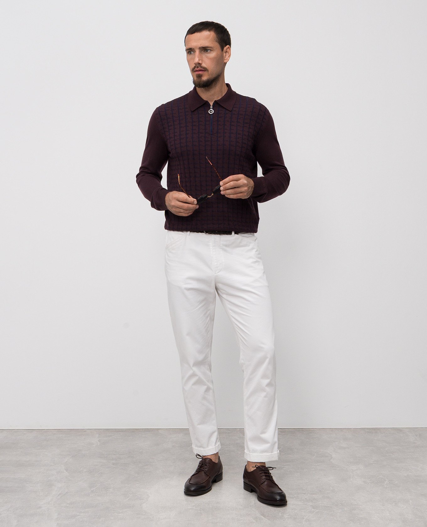 

Purple wool and silk polo shirt Stefano Ricci, Violet