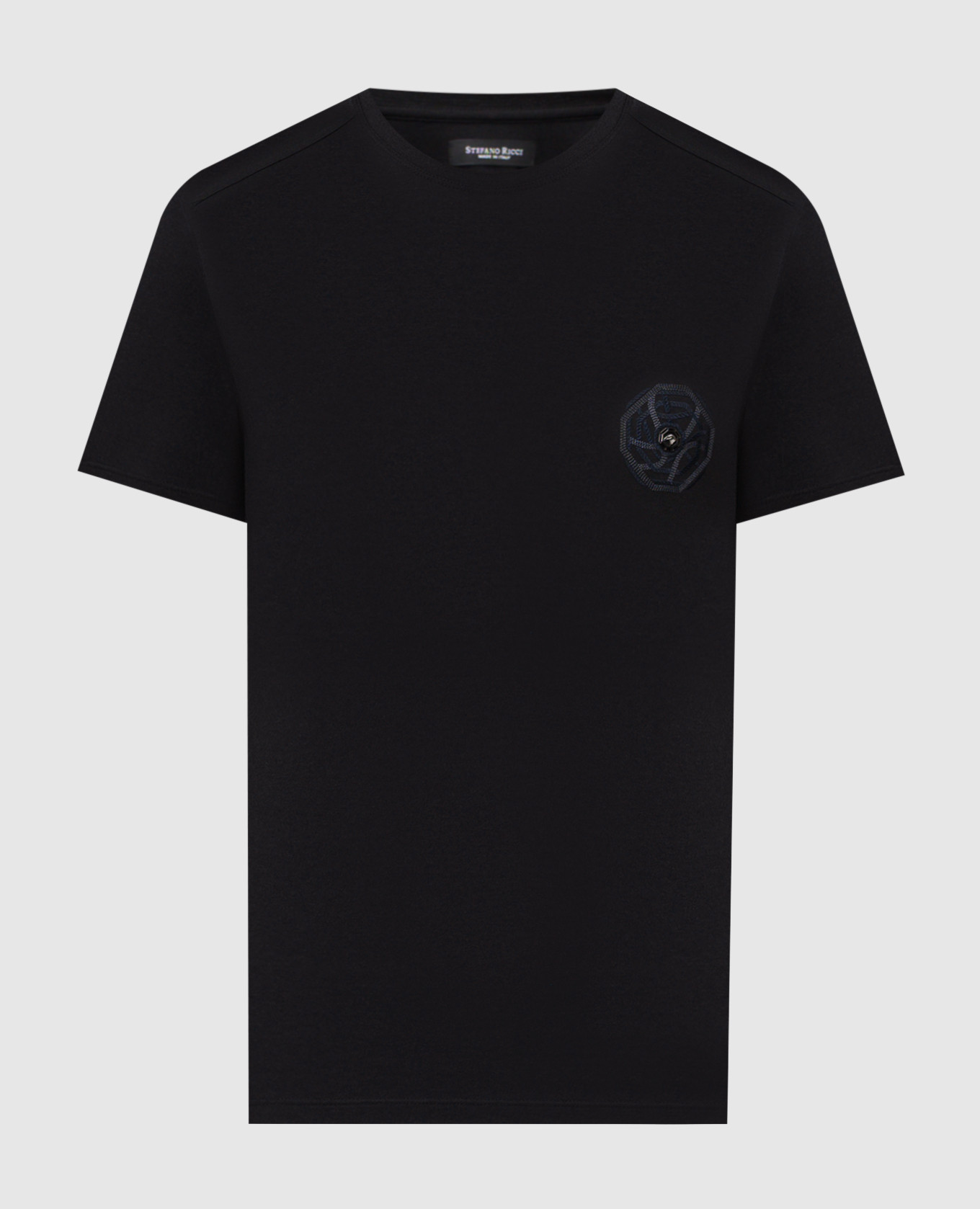 Black T-shirt with emblem Stefano Ricci