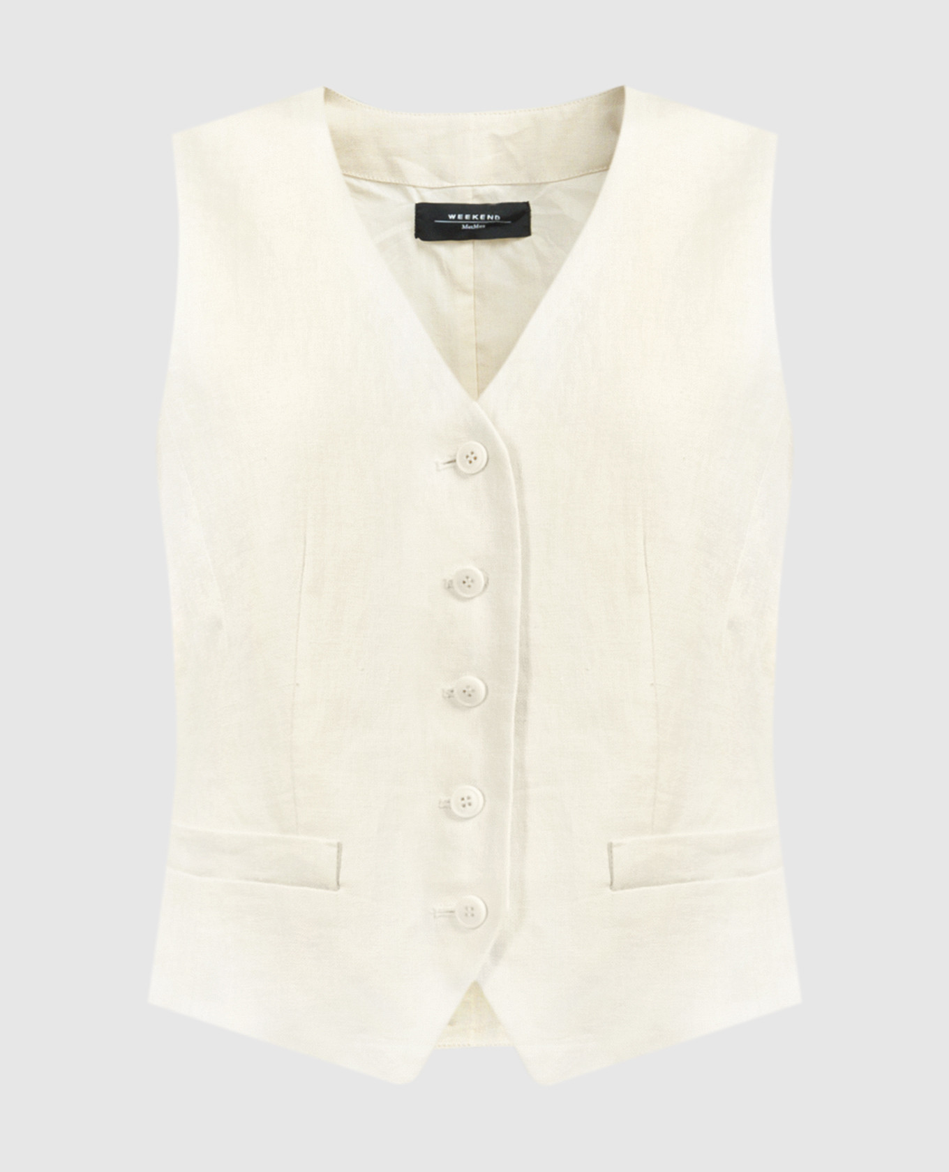 

Beige PACCHE waistcoat made of linen Max Mara Weekend