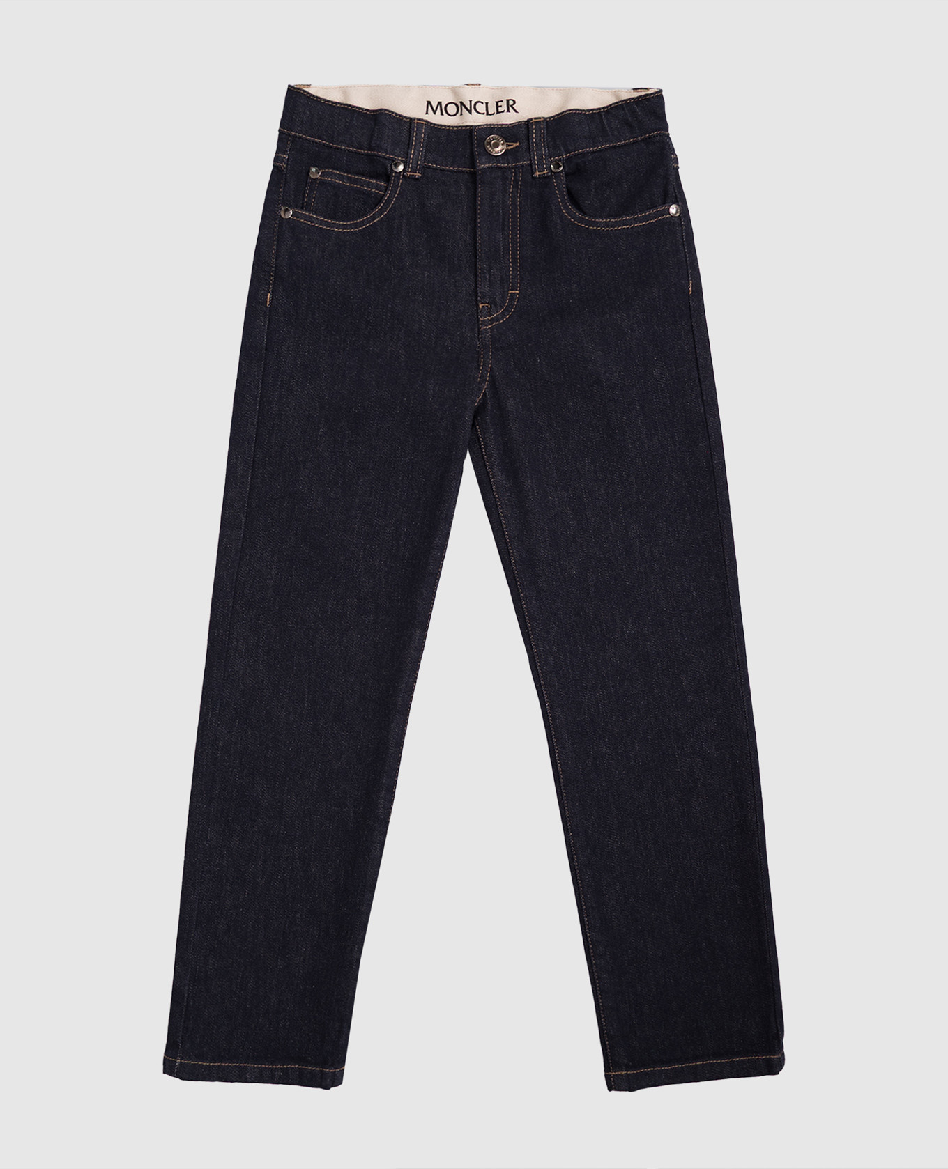 Kids&#39; blue jeans with logo patch Moncler ENFANT