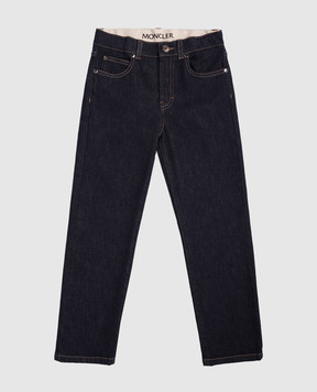 Moncler ENFANT Kids' blue jeans with logo patch K29542A000035974Q