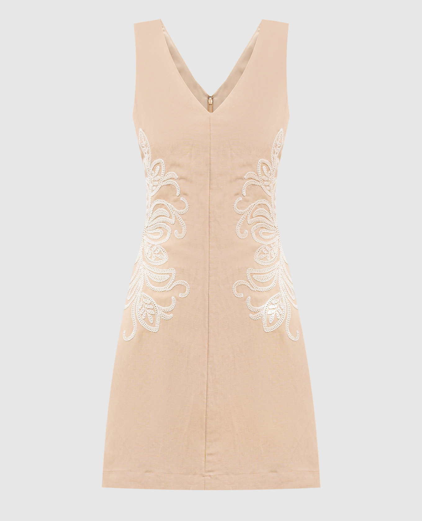 

Beige linen mini dress with embroidery Twinset