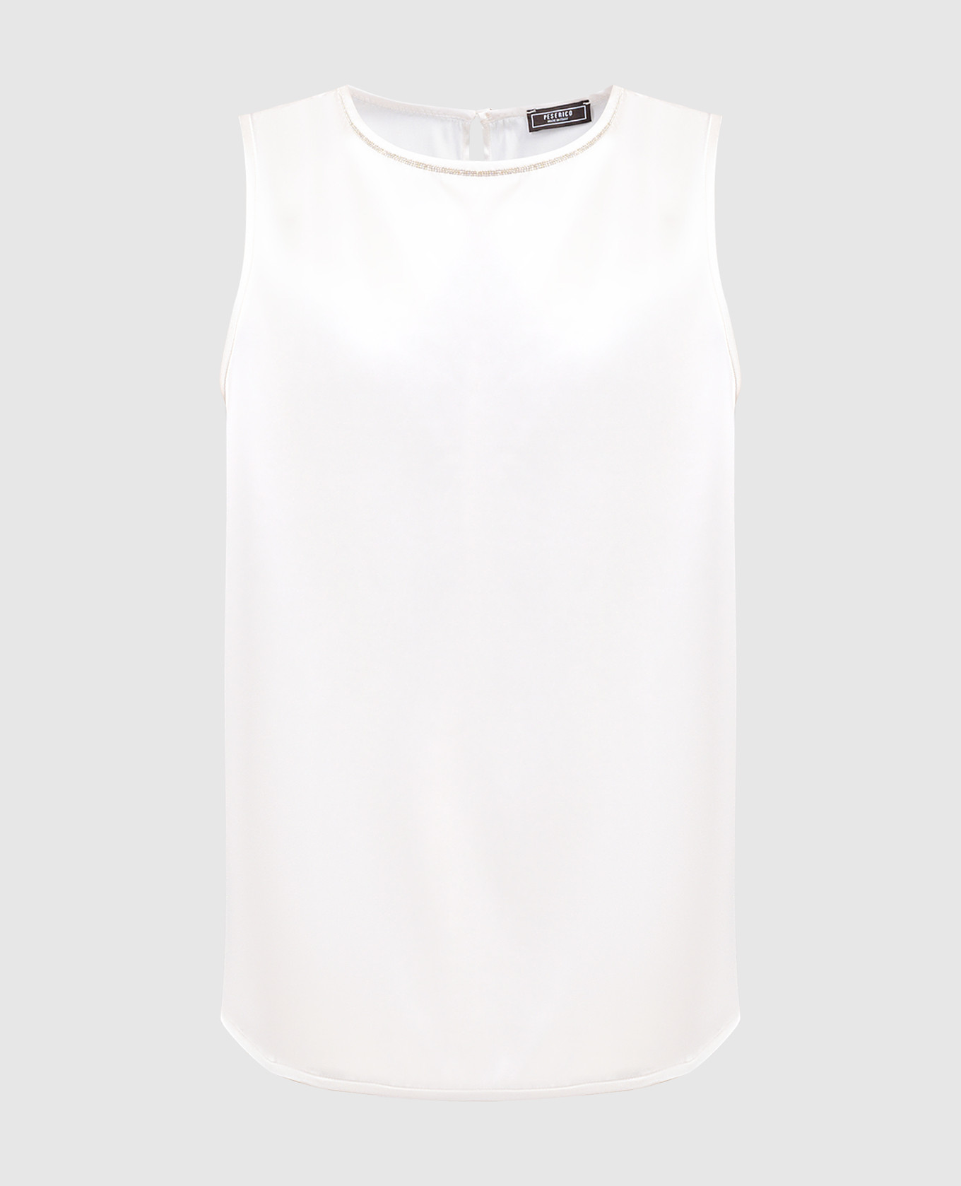 

White silk top with monil chain Peserico