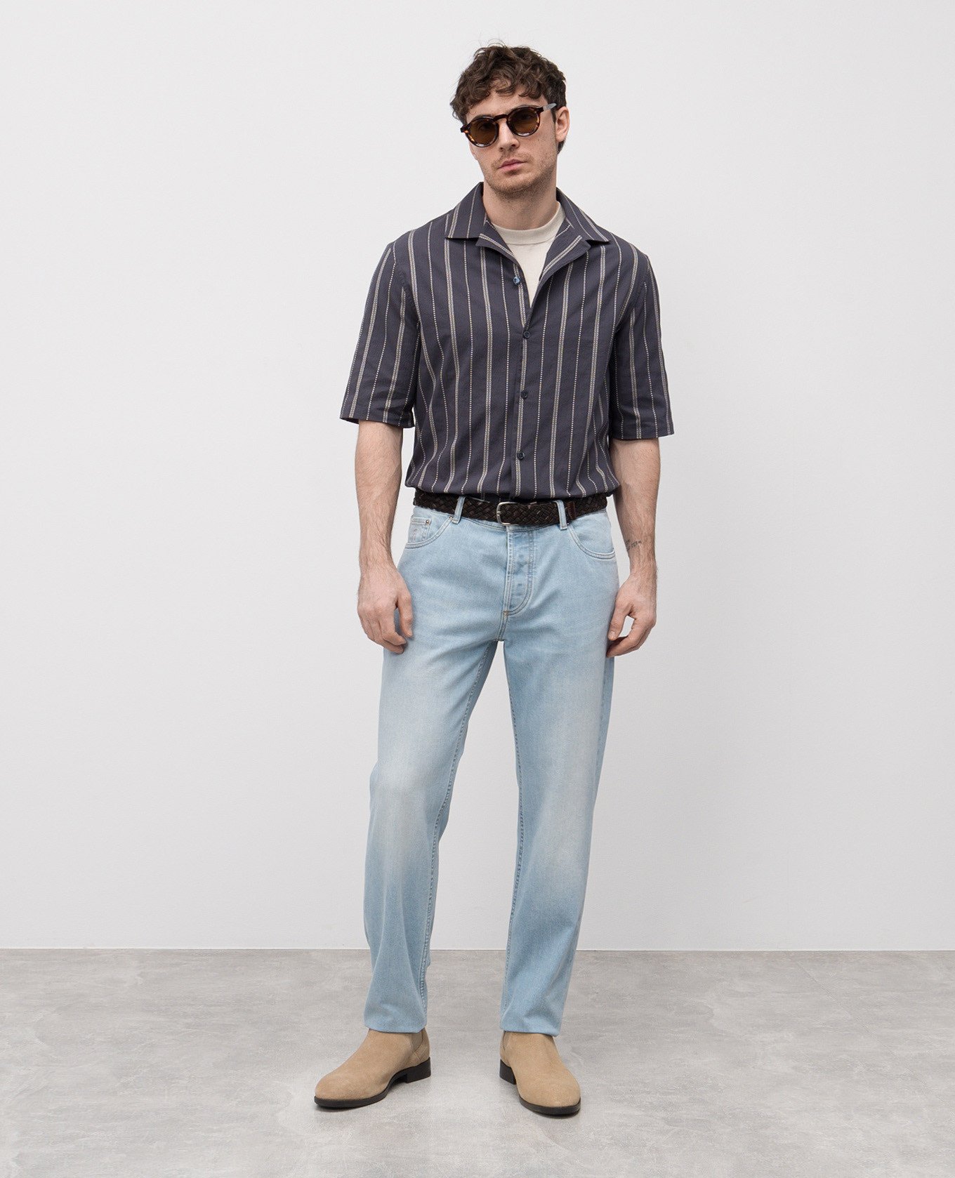 

Beige silk t-shirt Peserico