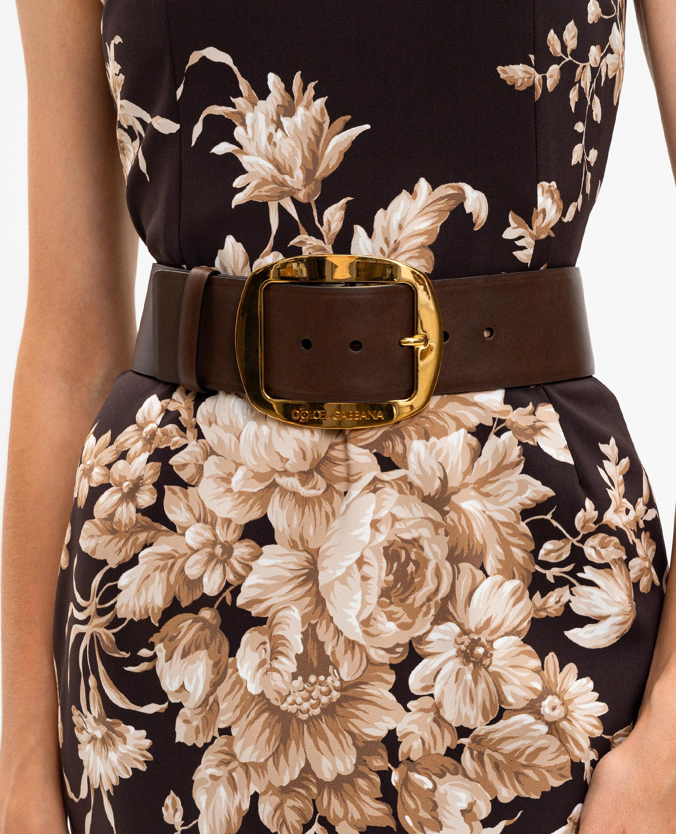 

Brown leather belt with logo engraving Dolce&Gabbana